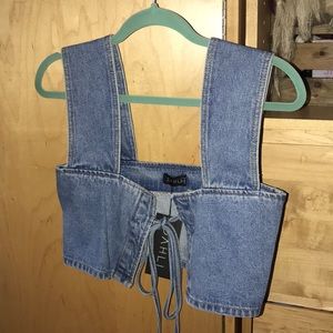 PRINCESS POLLY Denim Crop Top